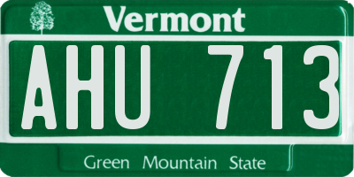 VT license plate AHU713
