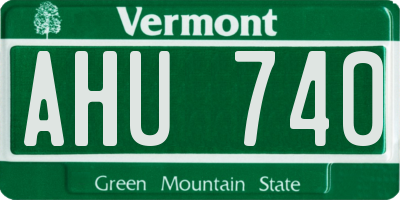 VT license plate AHU740