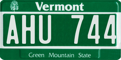 VT license plate AHU744