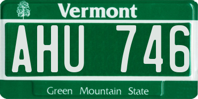 VT license plate AHU746