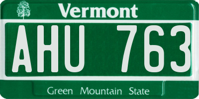 VT license plate AHU763