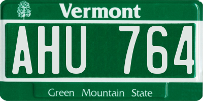 VT license plate AHU764