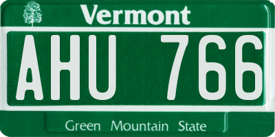 VT license plate AHU766
