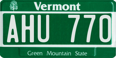 VT license plate AHU770