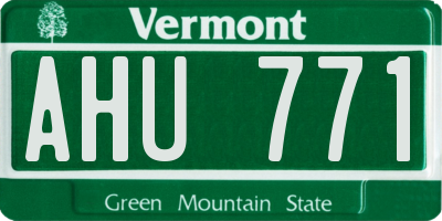 VT license plate AHU771