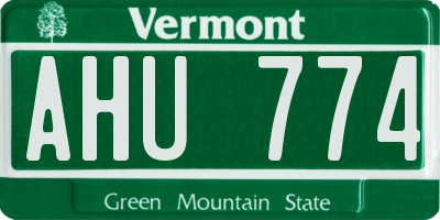 VT license plate AHU774