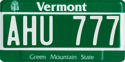 VT license plate AHU777