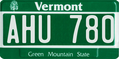 VT license plate AHU780