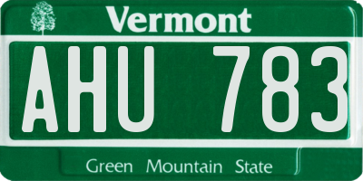VT license plate AHU783