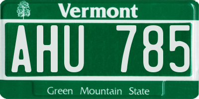 VT license plate AHU785