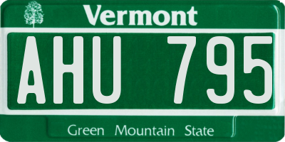 VT license plate AHU795