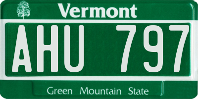 VT license plate AHU797