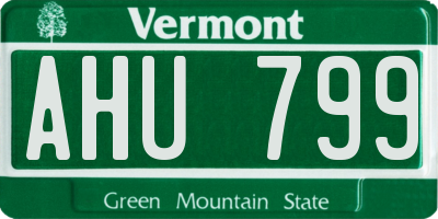 VT license plate AHU799