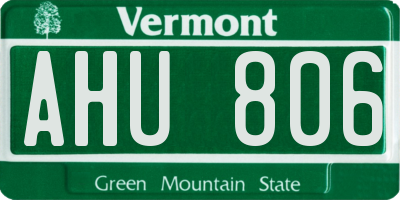 VT license plate AHU806