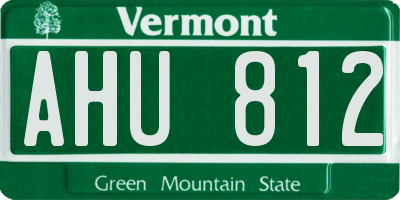 VT license plate AHU812
