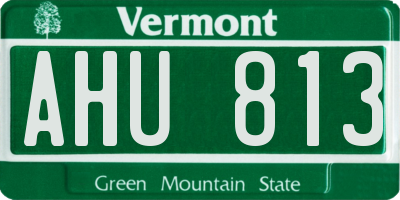 VT license plate AHU813