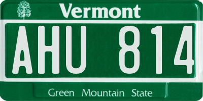 VT license plate AHU814