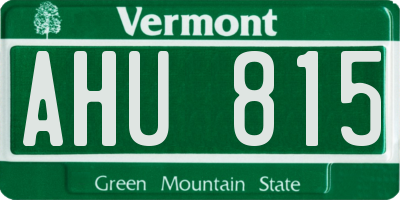 VT license plate AHU815