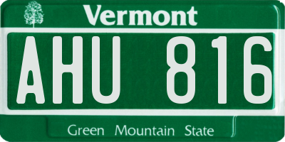 VT license plate AHU816