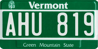 VT license plate AHU819