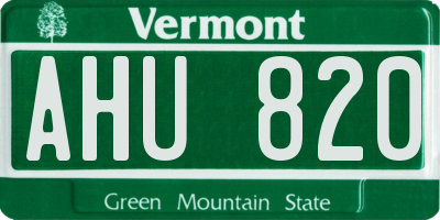VT license plate AHU820