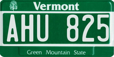 VT license plate AHU825