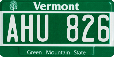VT license plate AHU826
