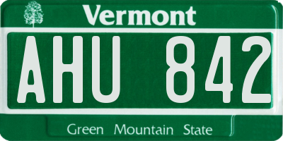 VT license plate AHU842