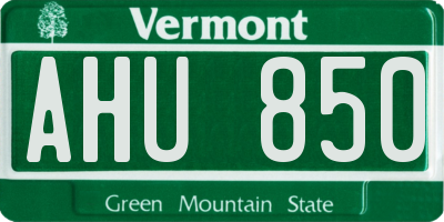 VT license plate AHU850