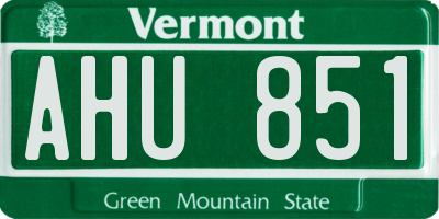 VT license plate AHU851