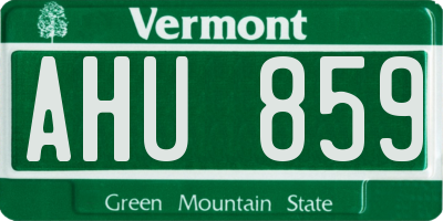 VT license plate AHU859
