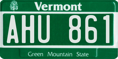 VT license plate AHU861