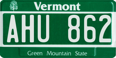 VT license plate AHU862