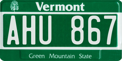 VT license plate AHU867