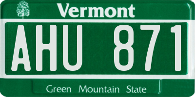 VT license plate AHU871