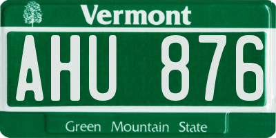 VT license plate AHU876