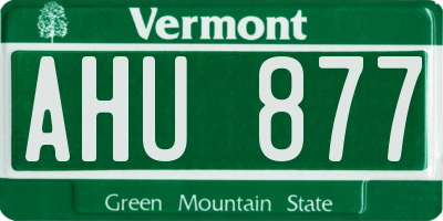 VT license plate AHU877