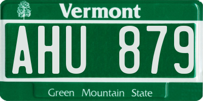 VT license plate AHU879