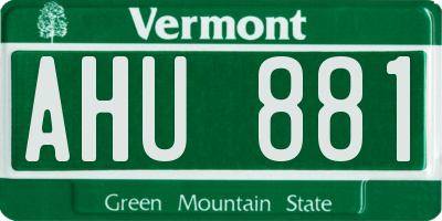 VT license plate AHU881