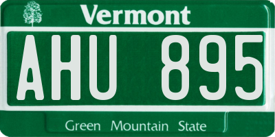 VT license plate AHU895