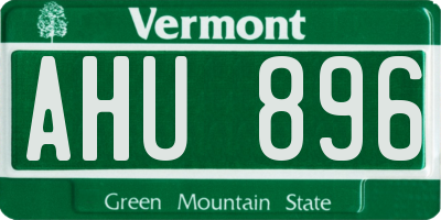 VT license plate AHU896