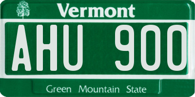 VT license plate AHU900