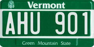 VT license plate AHU901