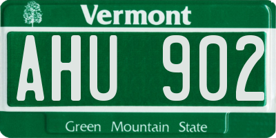 VT license plate AHU902