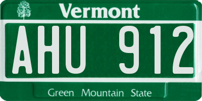 VT license plate AHU912