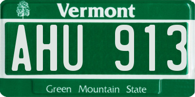 VT license plate AHU913