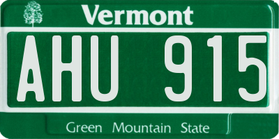 VT license plate AHU915