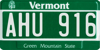 VT license plate AHU916