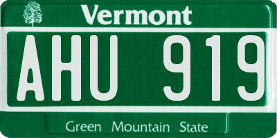 VT license plate AHU919