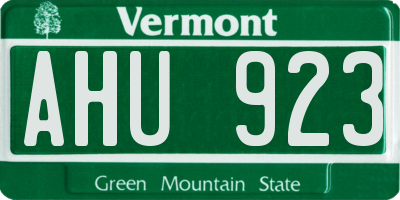 VT license plate AHU923